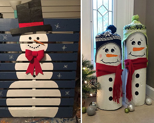 Decorazione natalizia pupazzo di neve