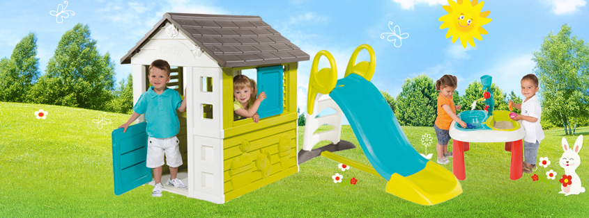 Casetta per bambini con scivolo